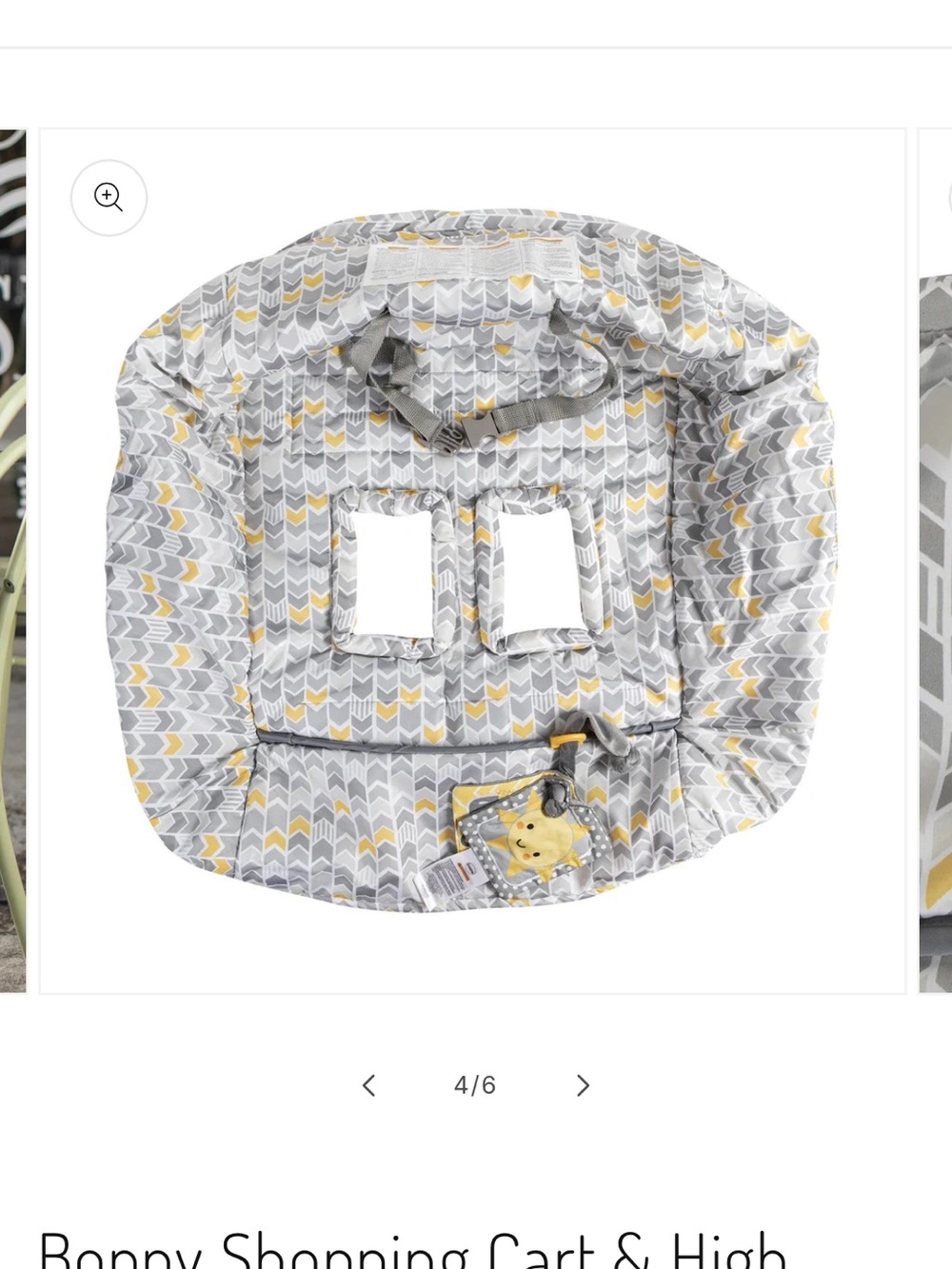 Boppy Shopping Cart & High Chair Cover Sunshine Gray